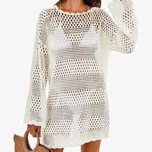 White Crochet Swim Cover-Up